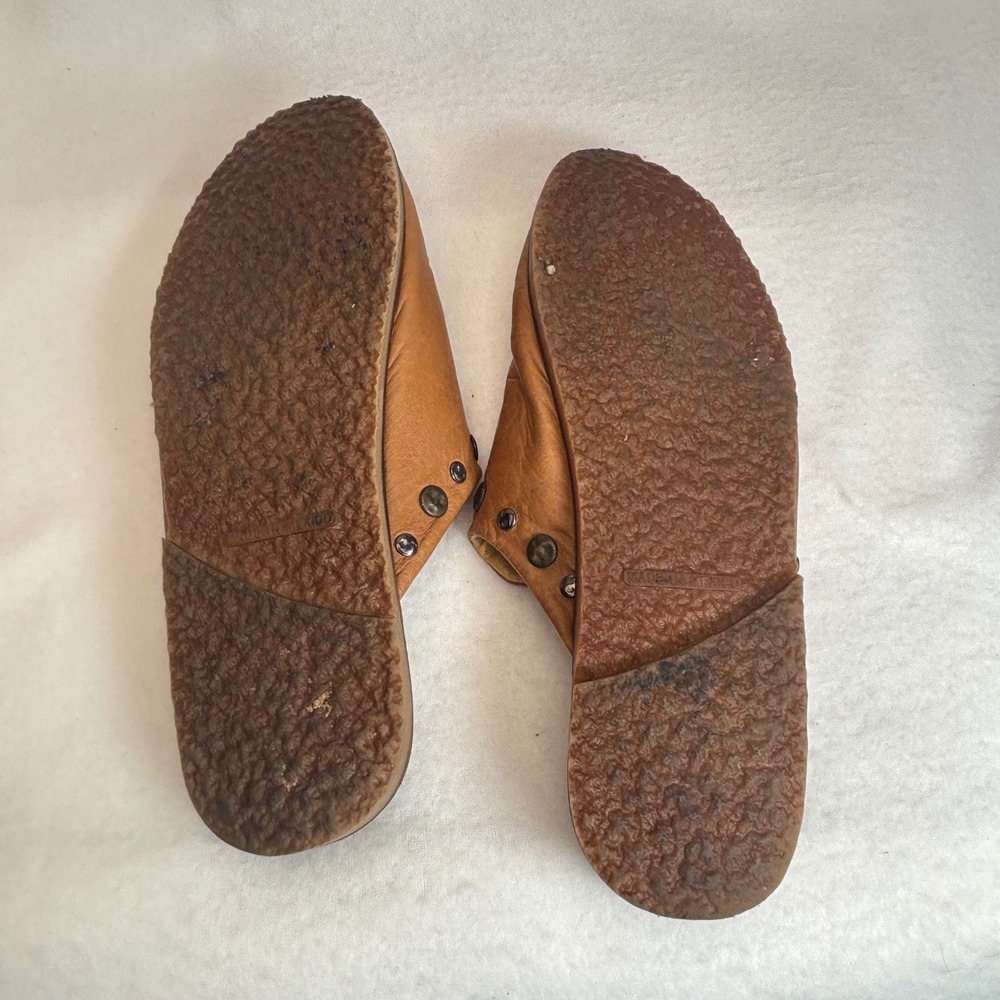 Anthropologie Musse & Cloud Mules Clogs Women 38 Brown Leather Studded Boho - Picture 5 of 16